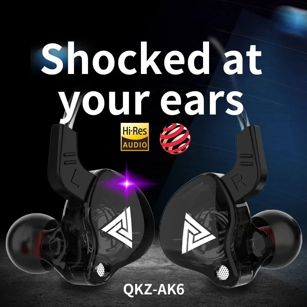QKZ AK6 Wired In-Ear Earphones – HIFI Bass & Mic Wired In-Ear Earphones SPOT