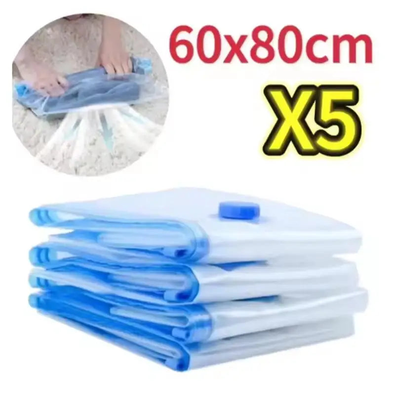 Vacuum Compression Storage Bags 5-Pack – Space Saver Organizer Vacuum Storage Bags SPOT