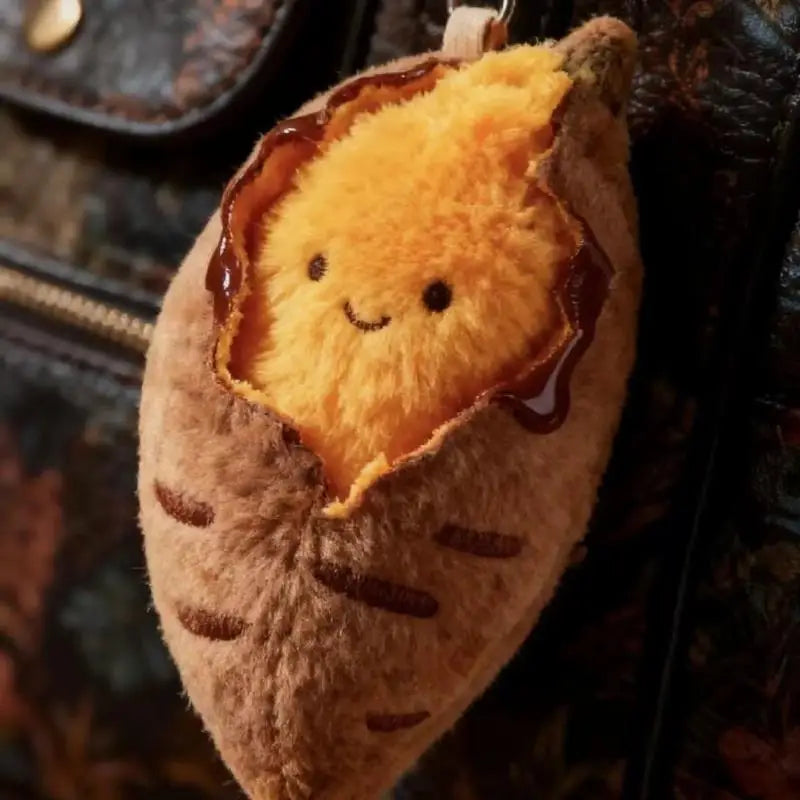Roasted Sweet Potato Plush Keychain – Cute Food Stuffed Charm Plush Keychain Charm SPOT