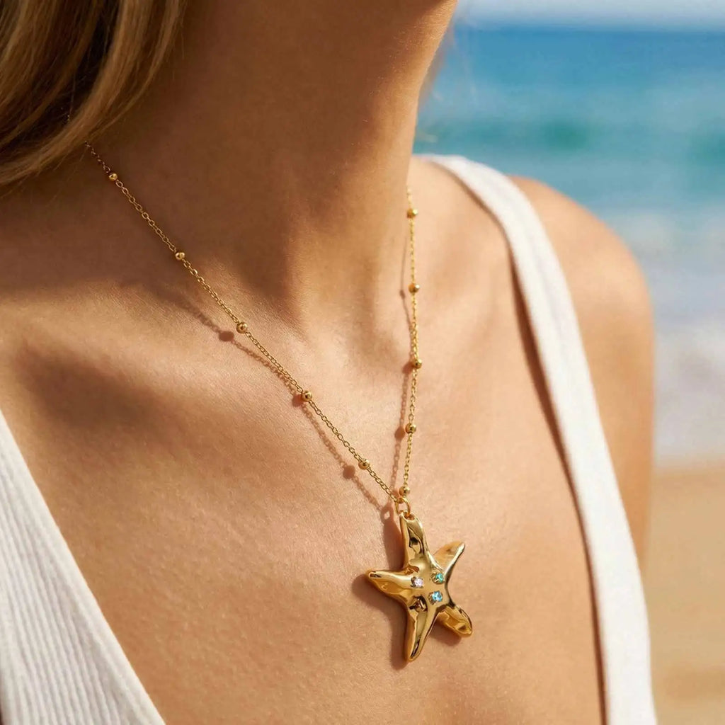 Ocean Starfish Necklace – Waterproof 316L Stainless Steel Pendant Necklace SPOT