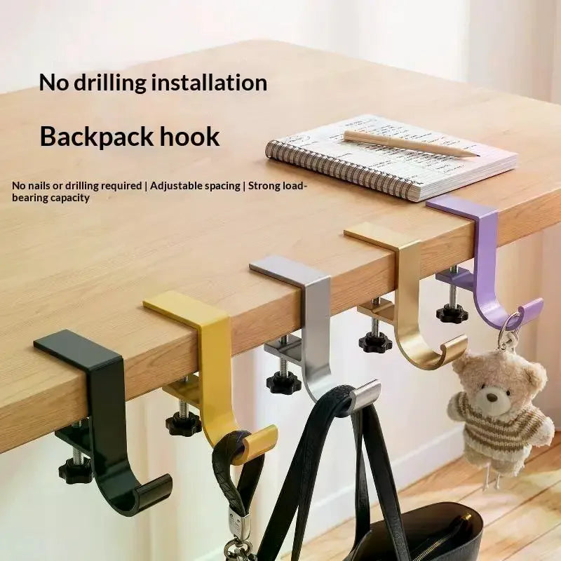 Adjustable No-Drill Desk Edge Hook – Bag & Headphone Hanger Desk Hook Organizer SPOT