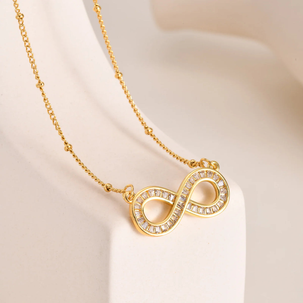 Infinity Pendant Necklace – Cubic Zirconia Gold Gift for Women Pendant Necklace SPOT Default Title