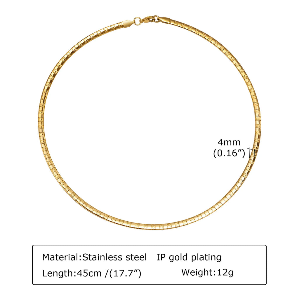 Meaeguet Adjustable Stainless Steel Choker Neck Cuff Necklace Choker Necklace SPOT NC-1306G