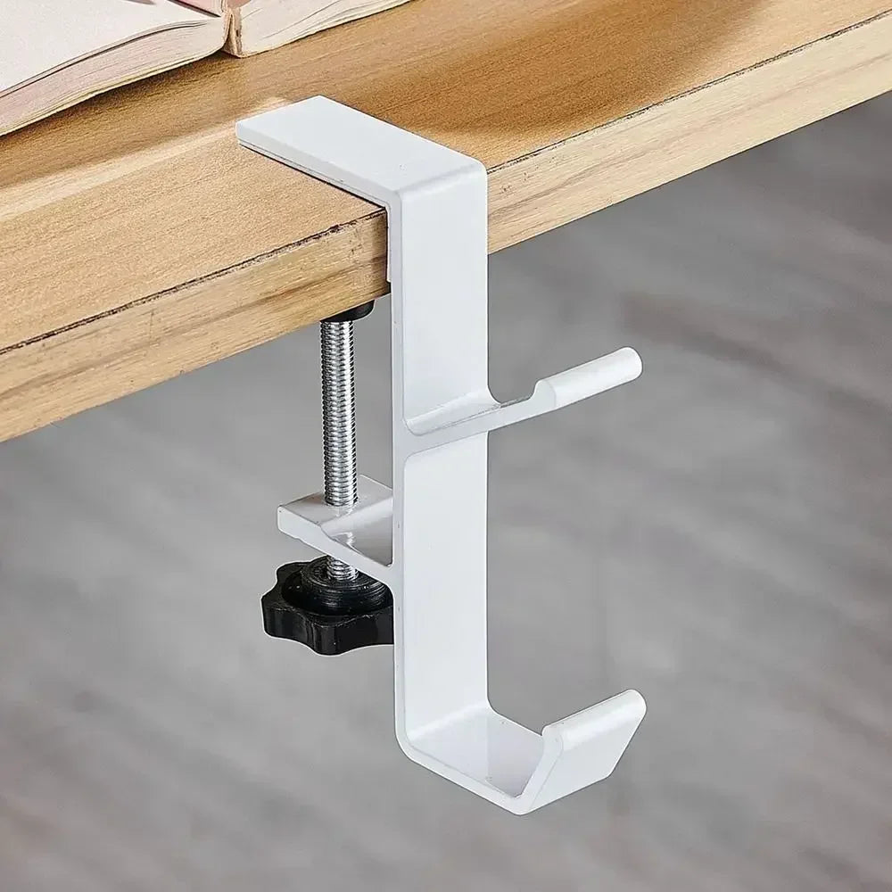 VIKEFON Metal Headphone Stand & Table Side Hanging Hook Headphone Stand SPOT WHITE