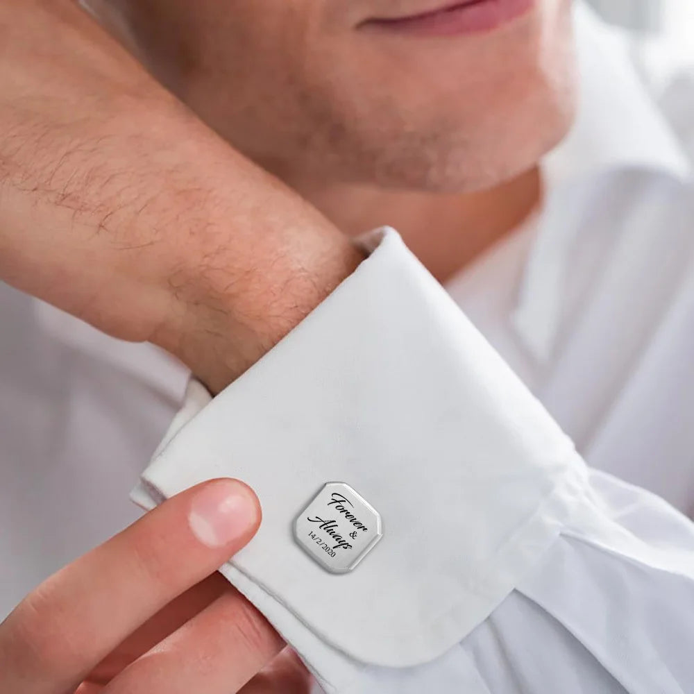 Personalized Engraved Cufflinks for Men – Custom Text & Logo Engraved Cufflinks SPOT