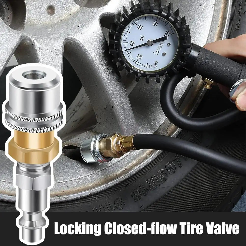 Quick Connector Locking Tire Valve for Air Compressor & Inflator Pneumatic Connector SPOT