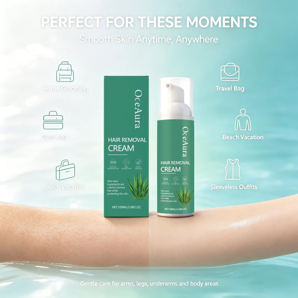 OceAura Aloe Vera Men's Hair Removal Mousse 100ml Depilatory Mousse SPOT