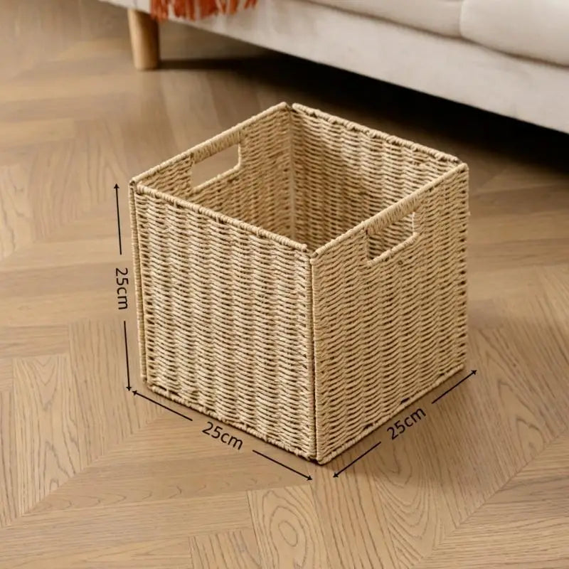 Hand-Woven Rattan Storage Basket – Cube Shelf Organizer Woven Storage Basket SPOT 25X25X25cm