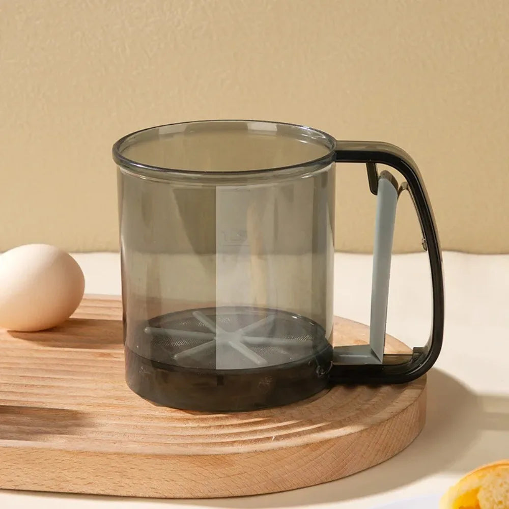 Hand Press Flour Sifter Cup – Fine Mesh Baking Sieve Tool Flour Sifter SPOT 1pc