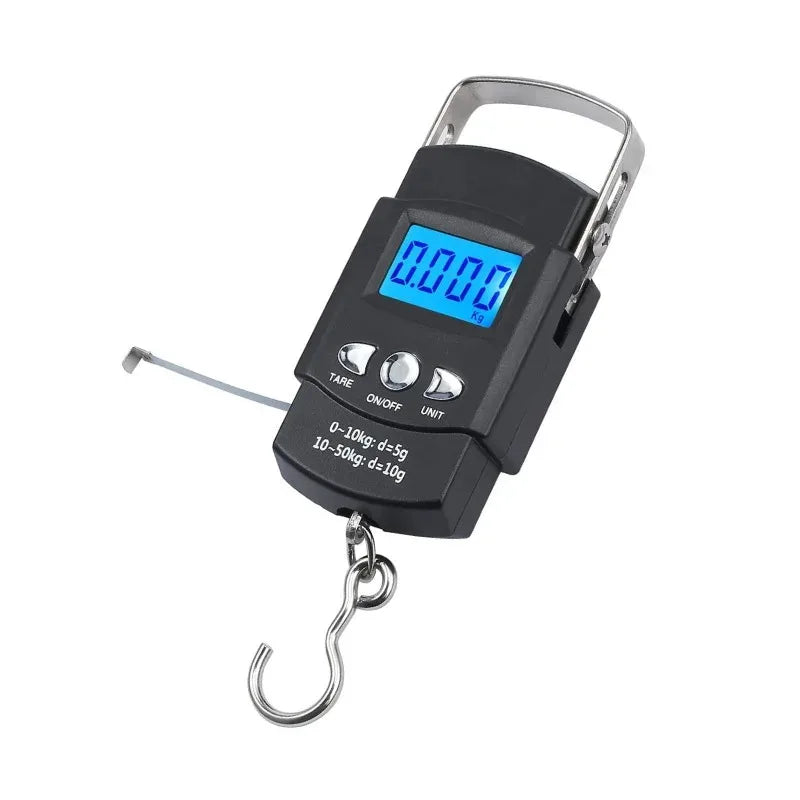 Portable Hanging Scale 50kg LCD + Tape Measure | Travel & Fishing Hanging Luggage Scale SPOT