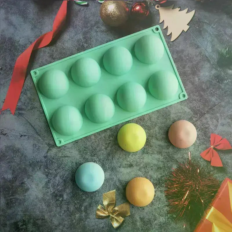 8-Cavity Half Sphere Silicone Mold – BPA-Free Baking & DIY Silicone Baking Mold SPOT