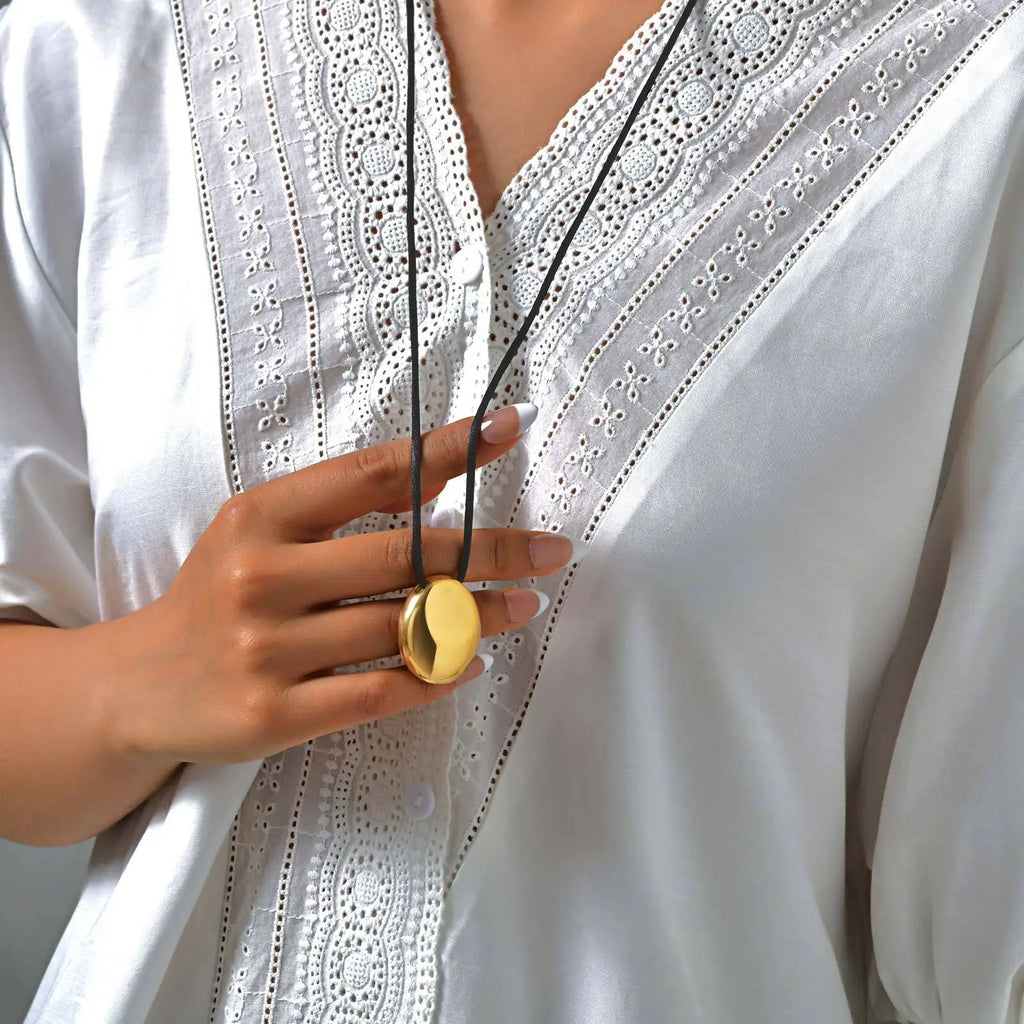Meaeguet Long Sweater Chain Necklace – Geometric Pendant Pendant Necklace SPOT