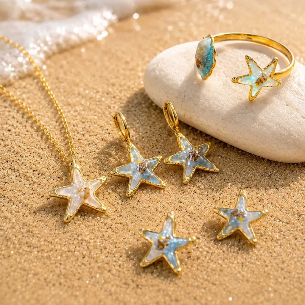 Starfish Resin Stud Earrings – Hypoallergenic Beach Jewelry Stud Earrings SPOT