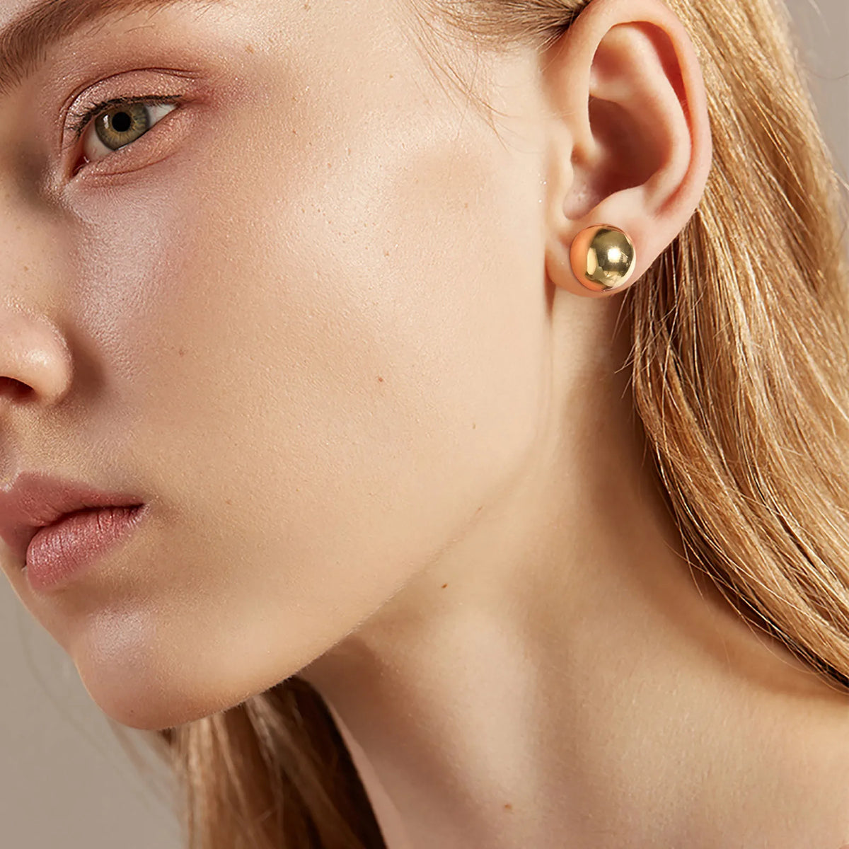 12mm Gold Ball Stud Earrings – Stainless Steel Women's Gift Stud Earrings SPOT