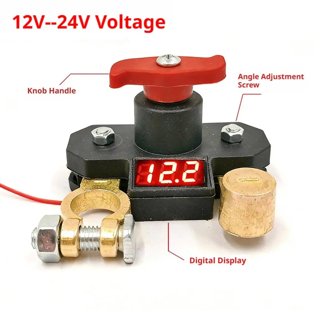 12-24V Car Battery Disconnect Switch with Digital Voltmeter Battery Disconnect Switch SPOT