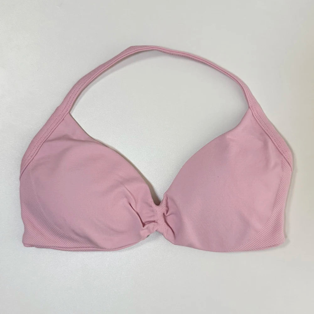 Women's Strappy Halter Sports Bra – Backless Gym Crop Top Women's Sports Bra SPOT Pink S