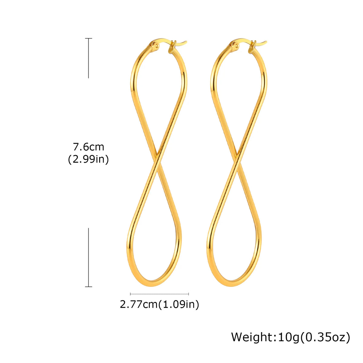 Twisted Infinity Hoop Earrings – 18K Gold Stainless Steel Hoop Earrings SPOT 76cm