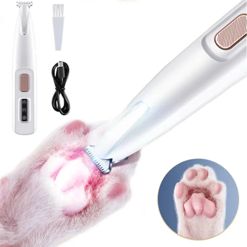 Waterproof Dog Paw Trimmer with LED Display – 18mm Blade Pet Grooming Clipper SPOT
