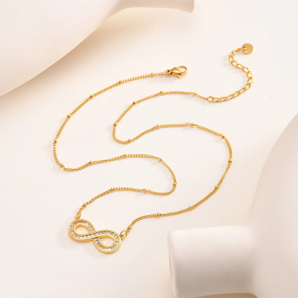 Infinity Pendant Necklace – Cubic Zirconia Gold Gift for Women Pendant Necklace SPOT