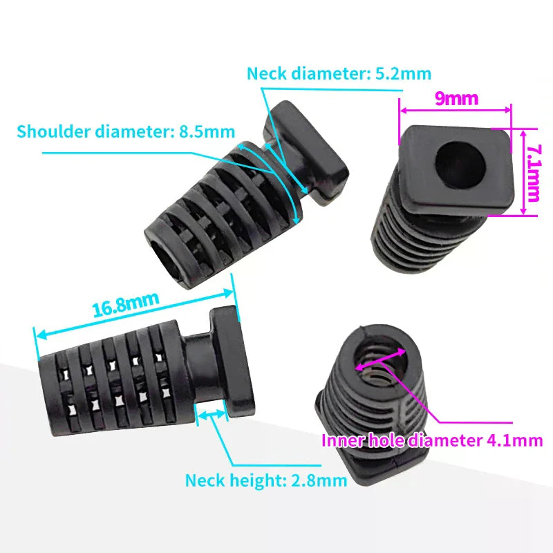 10-Pack 4.1mm Rubber Strain Relief Cord Boot Cable Protectors Cable Strain Relief SPOT