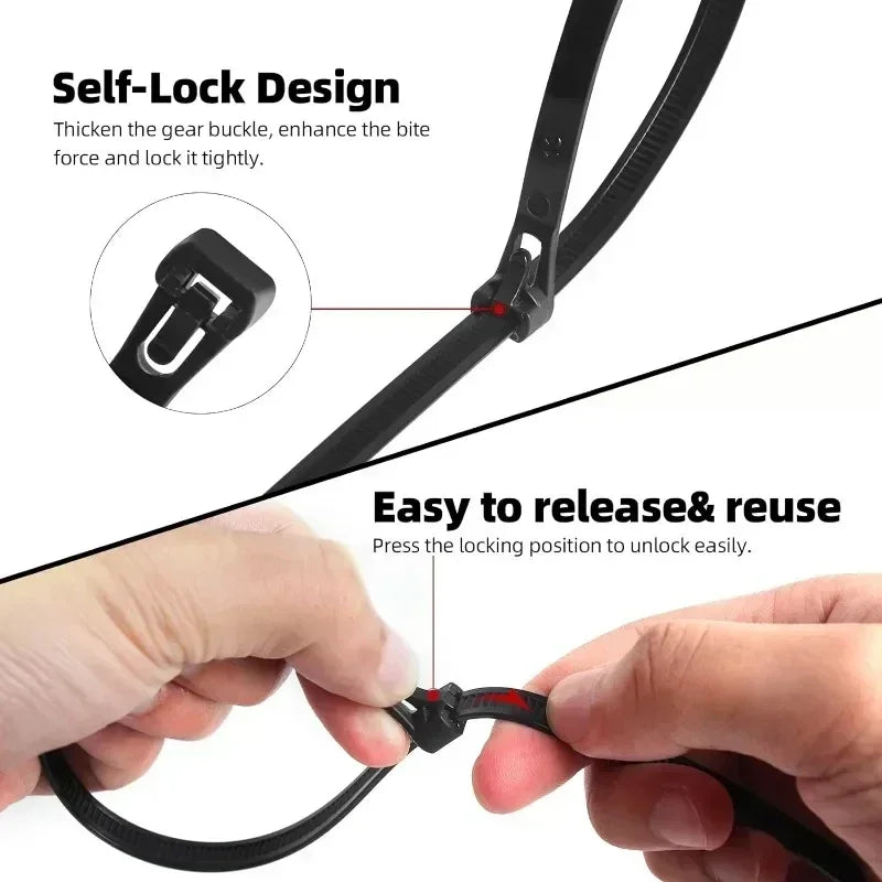 100/500-Pack Nylon Cable Ties – Reusable Self-Locking Zip Ties Nylon Cable Ties SPOT