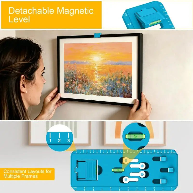 Picture Frame Hanging Kit with Built-In Level | Wall Décor Tool Wall Hanging Tool SPOT