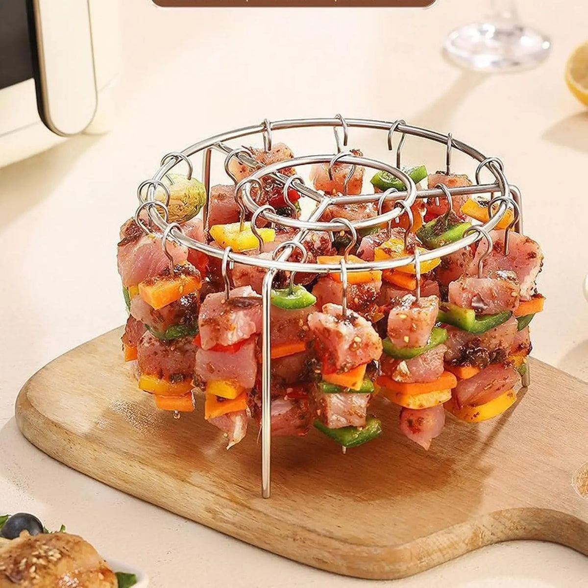 Vertical Air Fryer Skewer Rack – 304 Steel & 24 Skewers Air Fryer Skewer Rack SPOT
