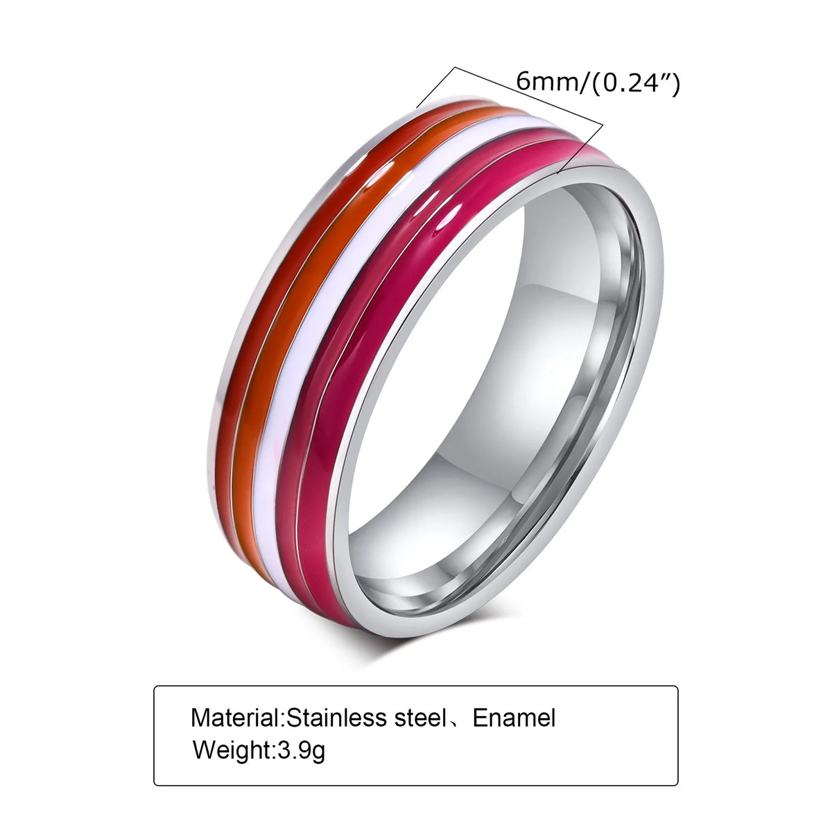 Pride Rainbow Flag Ring – Stainless Steel Band for Women Fashion Band Ring SPOT