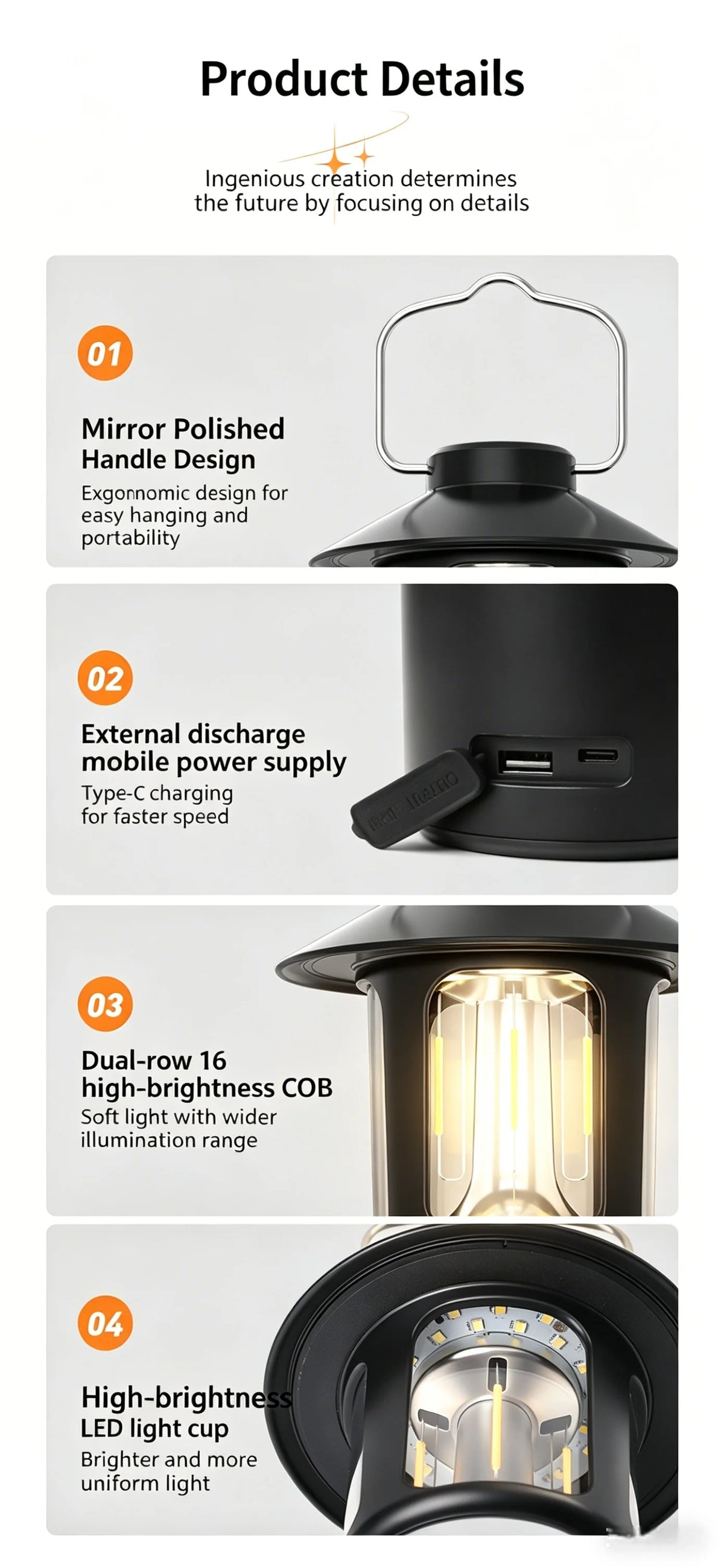 Rechargeable LED Camping Lantern – Waterproof Dual Light LED Camping Lantern SPOT