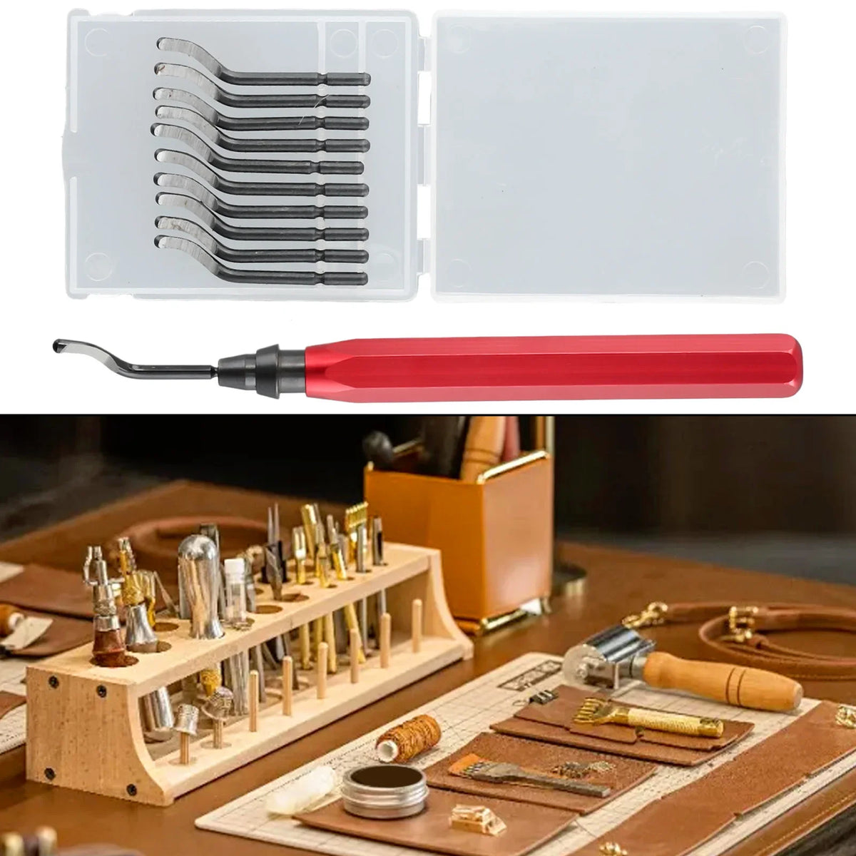 Deburring Tool with Metal Blade Accessories – Red & Blue Deburring Hand Tool SPOT