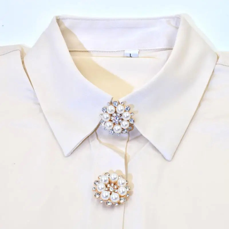Pearl Rhinestone Cufflinks & Button Covers for Women Cufflinks & Button Covers SPOT