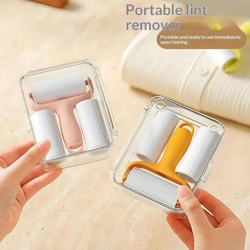 Mini Portable Lint Roller Set with Case & 3 Replacement Rolls Lint Roller Set SPOT
