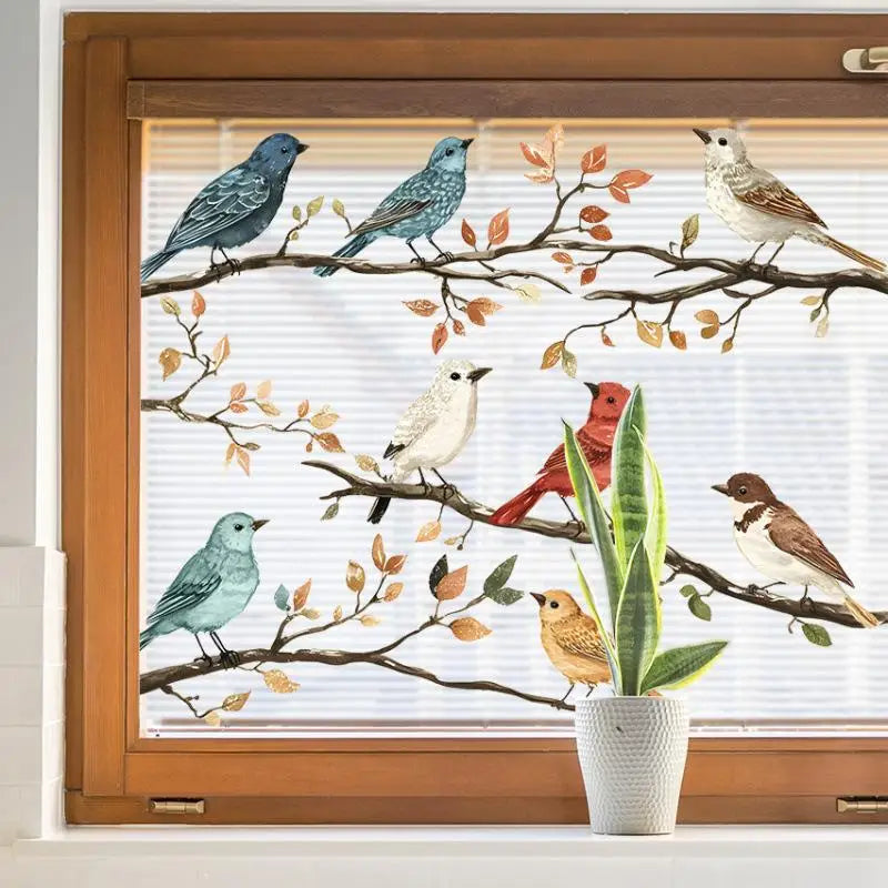 Watercolor Bird & Branches Removable Window Wall Sticker Wall Decal Sticker SPOT