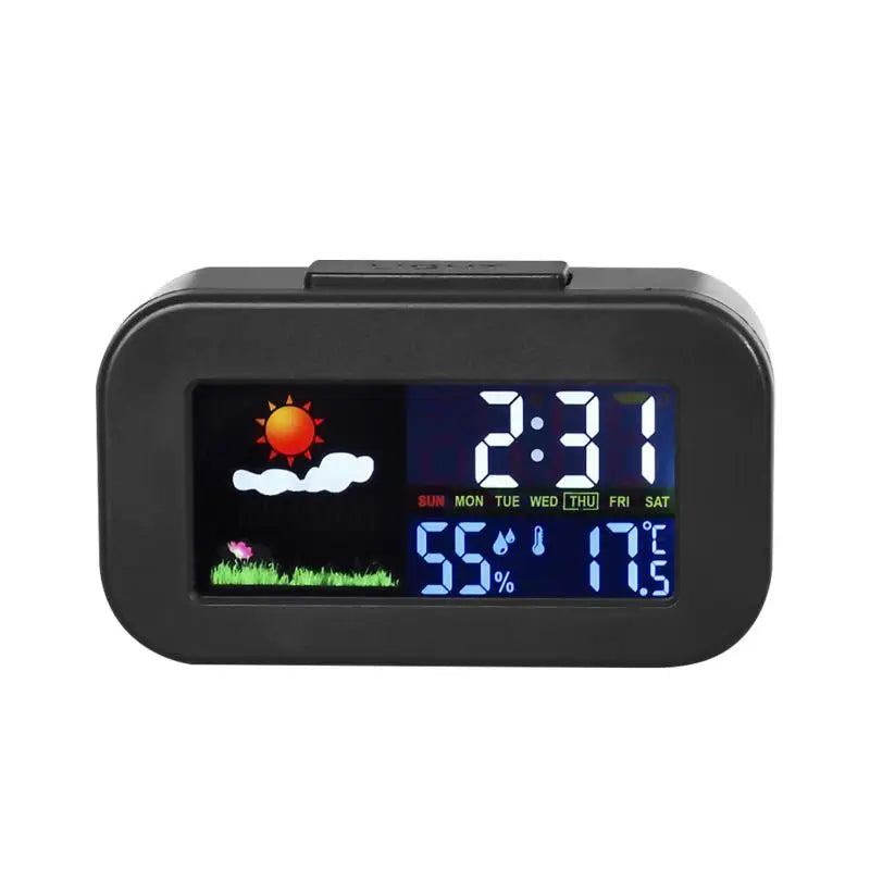 Weather Station Clock – Color Display Temp & Humidity Monitor Weather Station Clock SPOT One Size