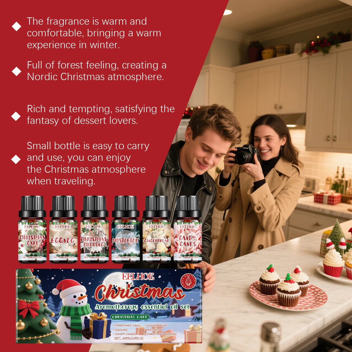 Christmas Essential Oil Set – 6 Festive Holiday Scents 6×10ml Essential Oil Set SPOT