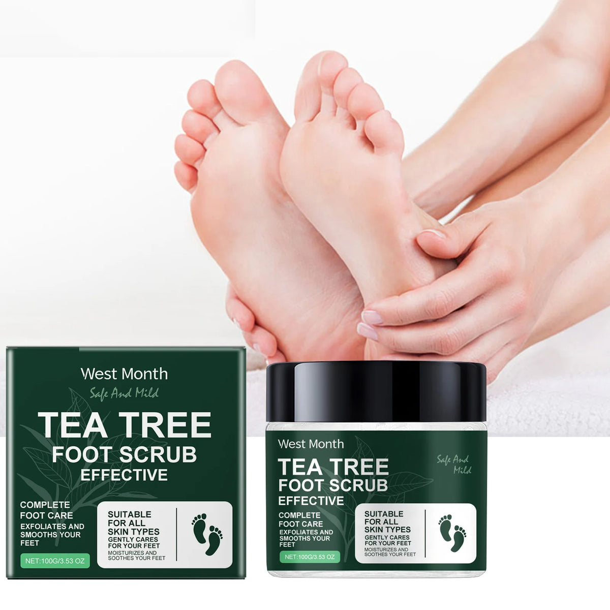 Tea Tree Foot Scrub – Exfoliating Sea Salt Foot Scrub 100g Foot Scrub SPOT