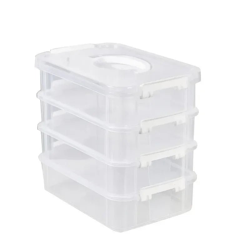 4-Tier Stackable Clear Storage Box with Lid | Extra Large Stackable Storage Box SPOT