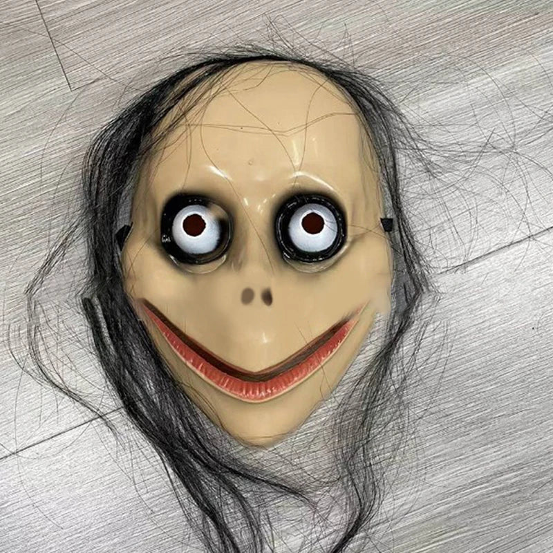 Halloween Ghost Mask with Long Hair – Creepy Costume Prop Halloween Costume Mask SPOT