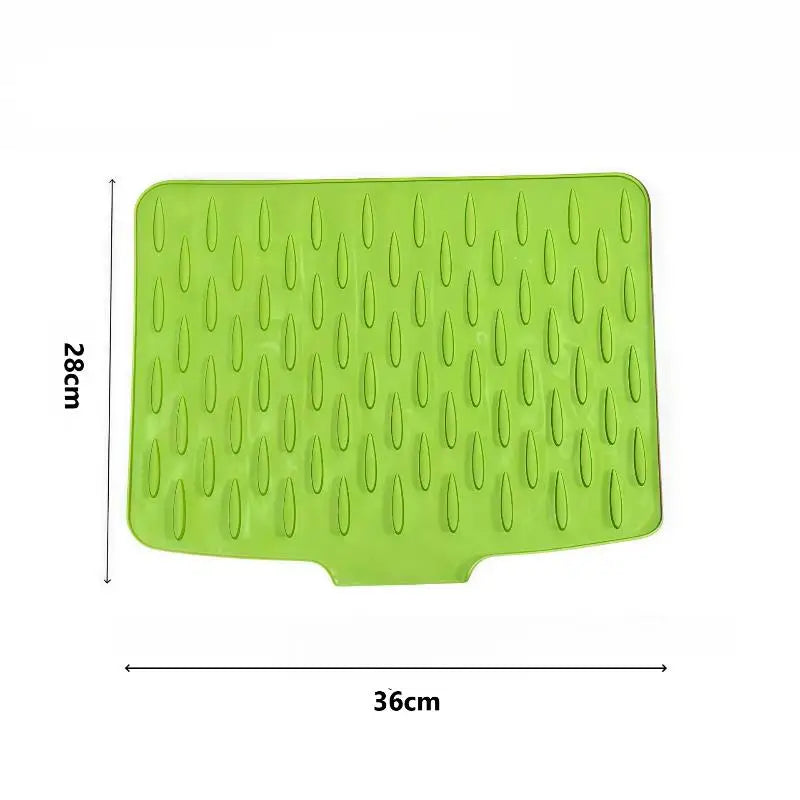 Silicone Dish Drying Mat – BPA-Free Non-Slip Sink Drain Pad Dish Drying Mat SPOT Green M
