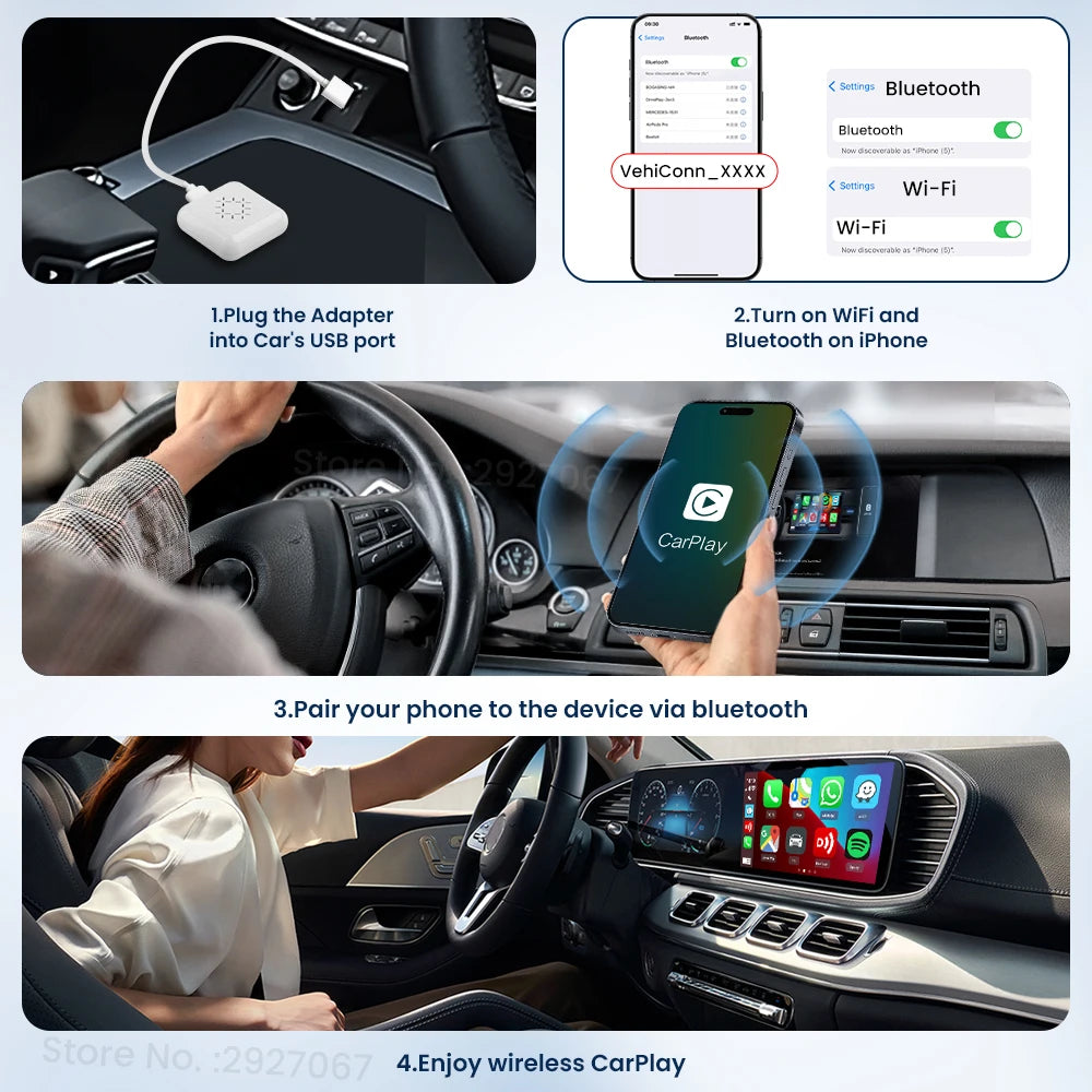 CarlinKit Mini 3 Pro Wireless CarPlay & Android Auto Adapter Wireless CarPlay Adapter SPOT