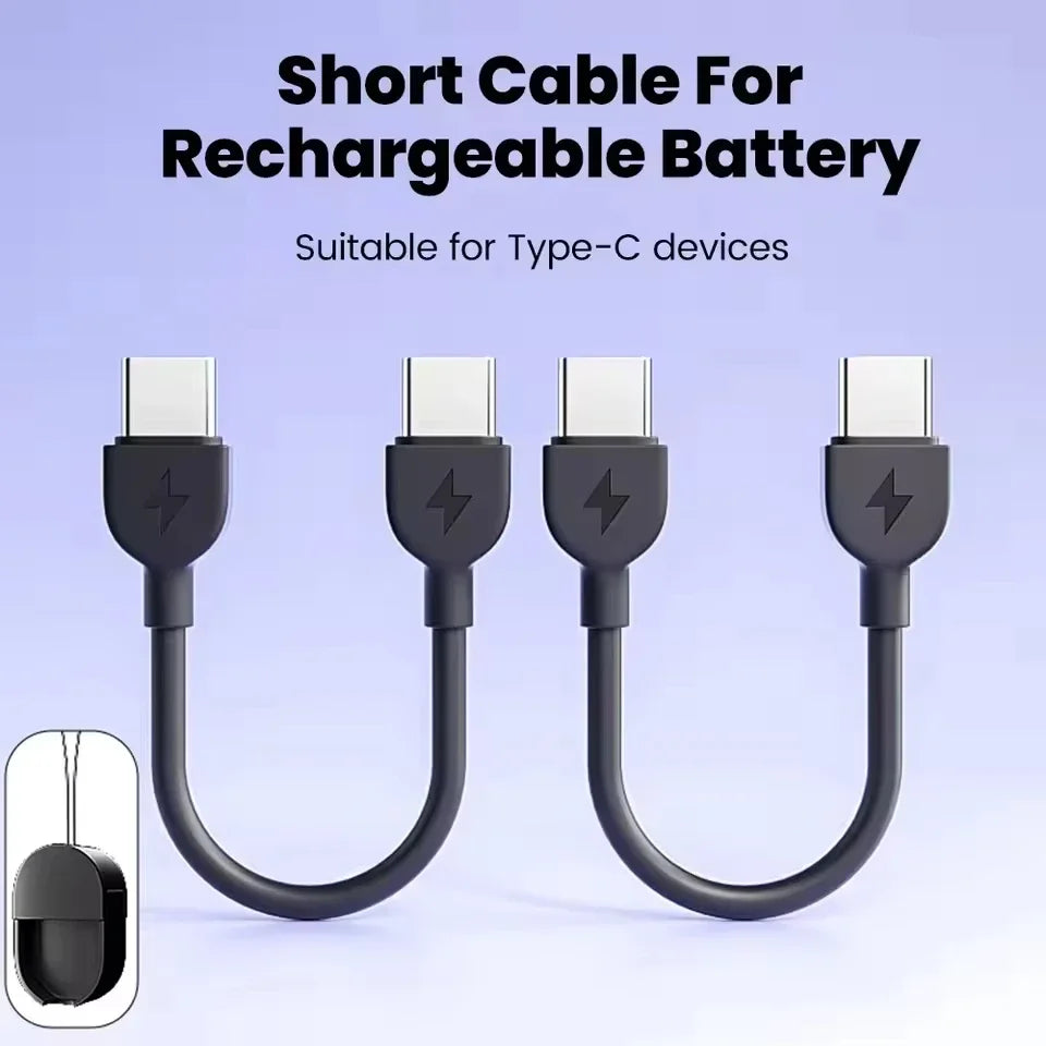 PD 60W USB-C Keychain Cable 17cm – Fast Charging & Data USB-C Charging Cable SPOT