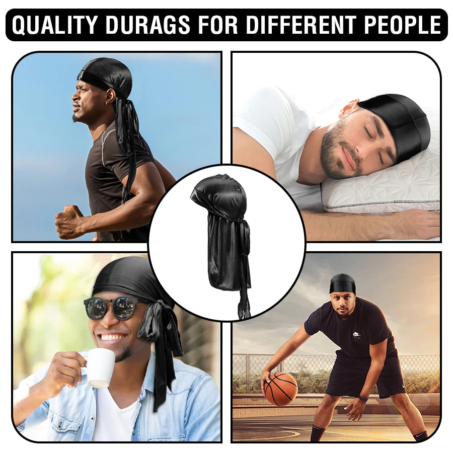 Silk Du-Rag for Men – Wave Cap, Breathable & Adjustable Du-Rag Wave Cap SPOT