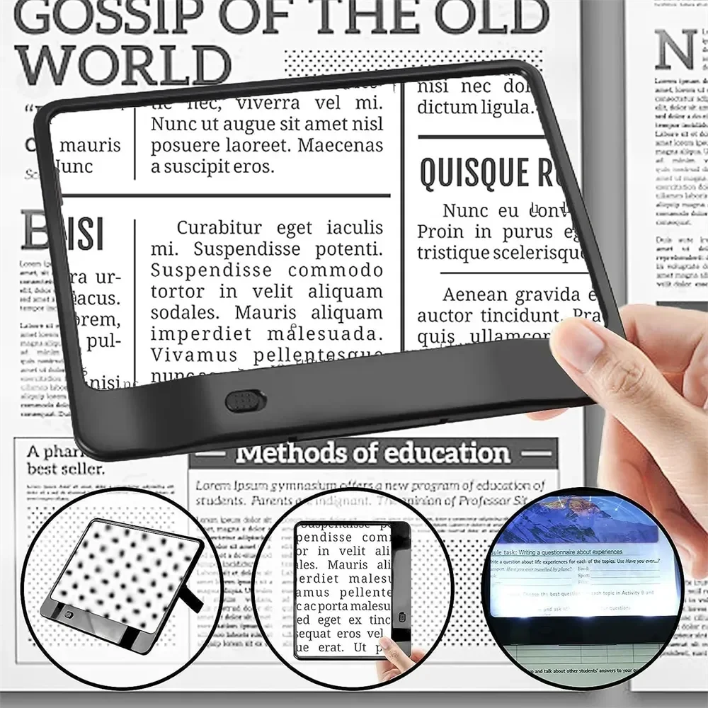 Full Page 3X LED Magnifying Glass – Hands-Free Reading Aid LED Reading Magnifier SPOT