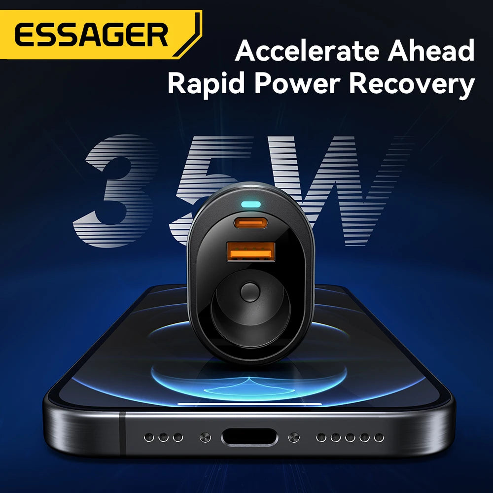 Essager 120W USB-C Car Charger with 85W Cigarette Lighter Port USB-C Car Charger SPOT