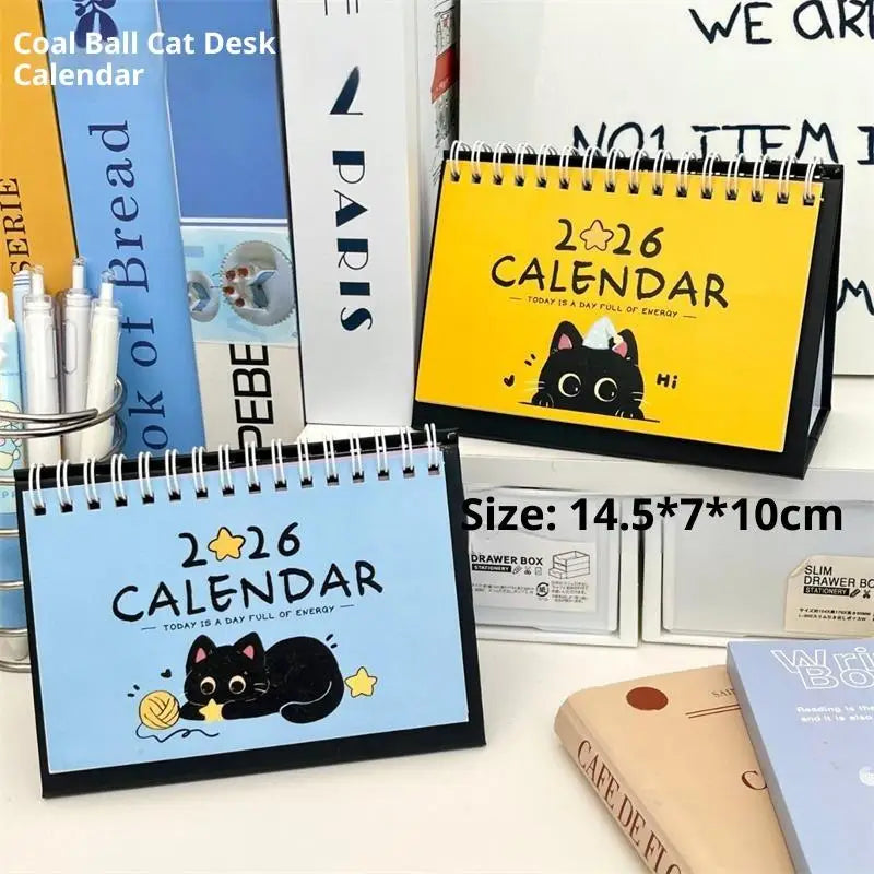 2026 Cute Cat Mini Desk Calendar – Portable Desktop Decor Mini Desk Calendar SPOT