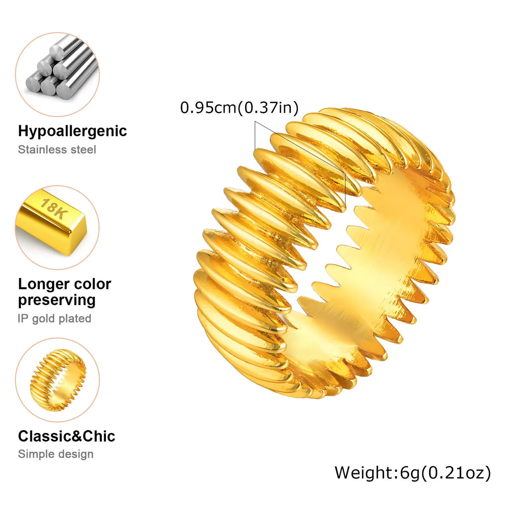Meaeguet Geometric Gold Ring – 14k Plated Stainless Steel Fashion Ring SPOT