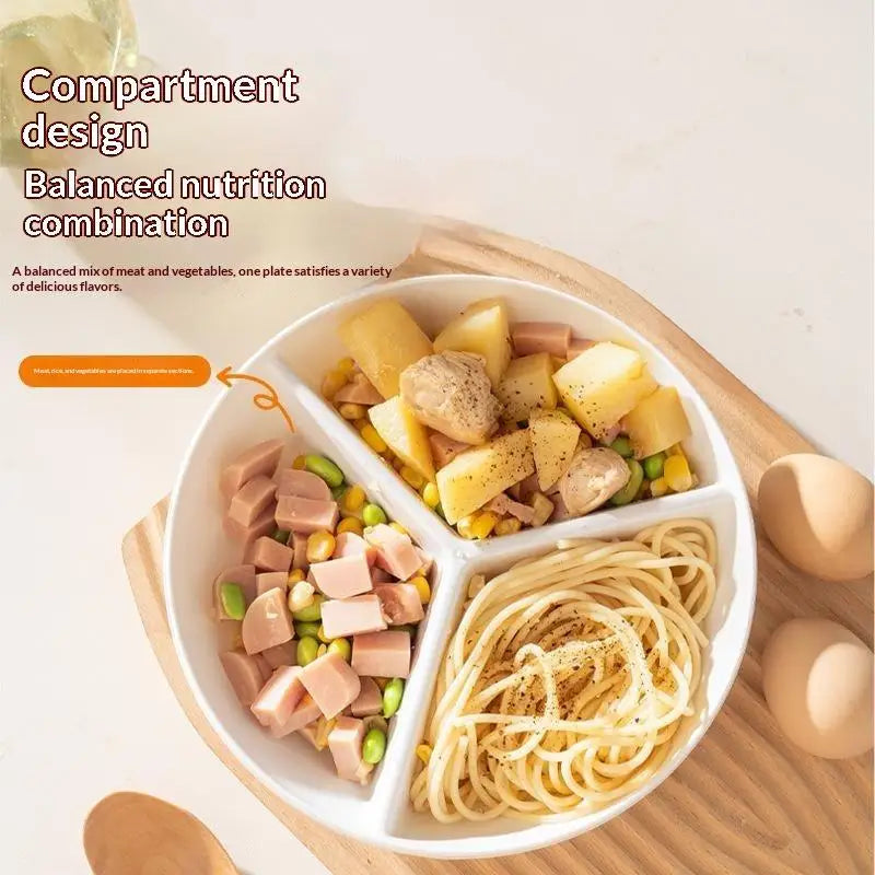 3-Compartment Round Dinner Plate – BPA-Free Kids Plate Divided Dinner Plate SPOT
