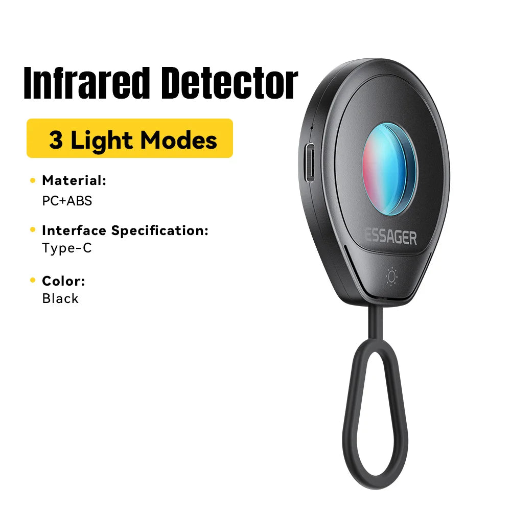 Essager Mini Hidden Camera Detector – Portable Anti-Spy Finder Camera Detector SPOT black