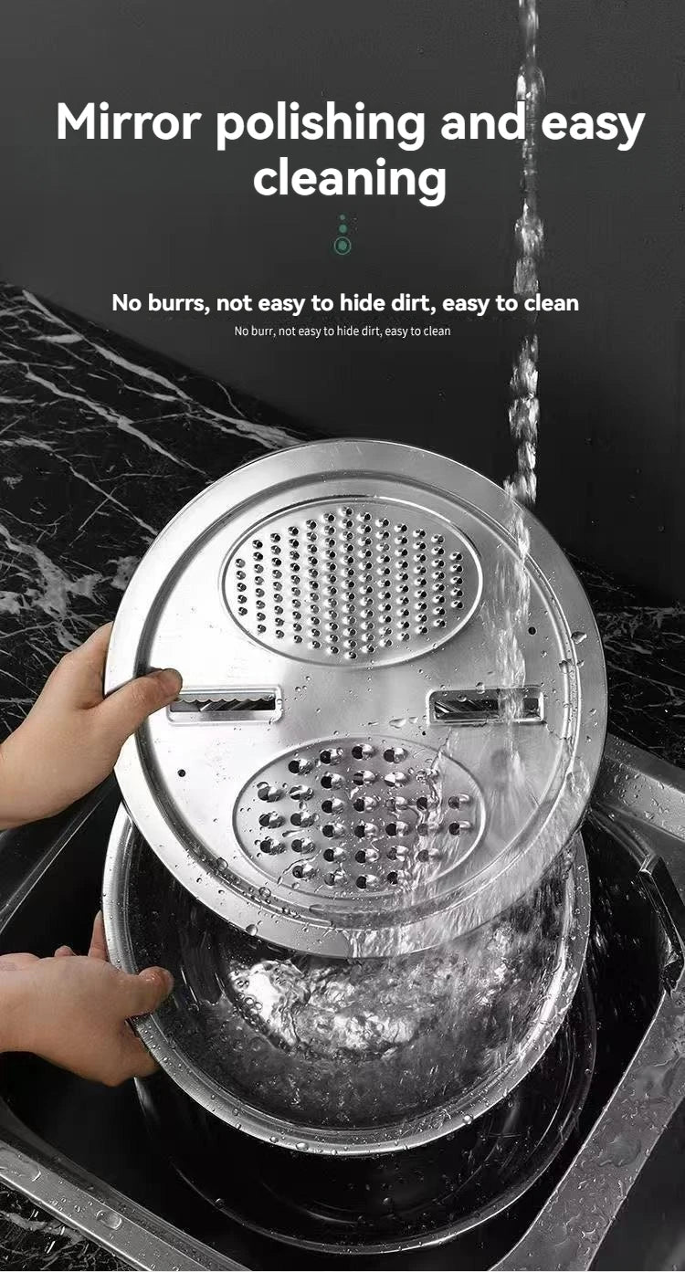 3-Piece Vegetable Slicer Set with Washing Basin & Drain Basket Vegetable Slicer Set SPOT