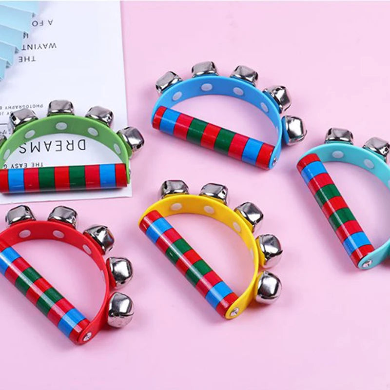 Kids Handbell 5 Jingle Bells Wood Handle – Music Toy Kids Musical Toy SPOT